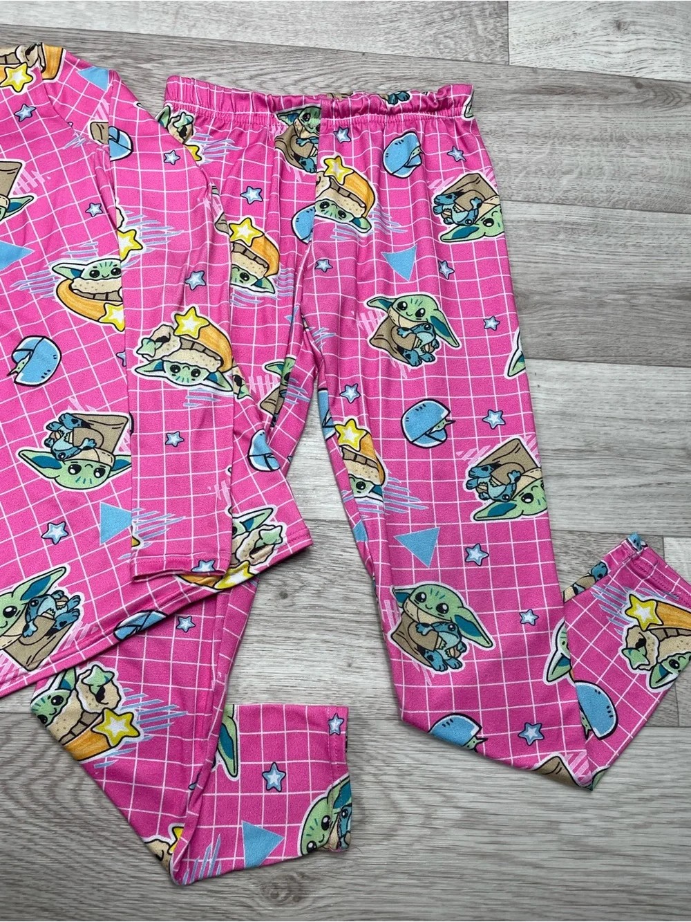 Star Wars Pink Baby Yoda Grogu Pajama Set Size Small 3-4 years